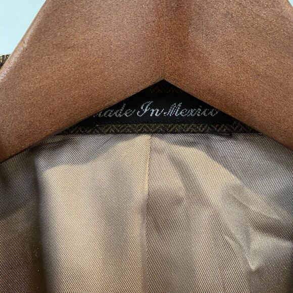 Ralph Lauren LRL Suit Jacket 46S Brown 100% Wool Blazer Sports Coat Herringbone - Picture 14 of 16